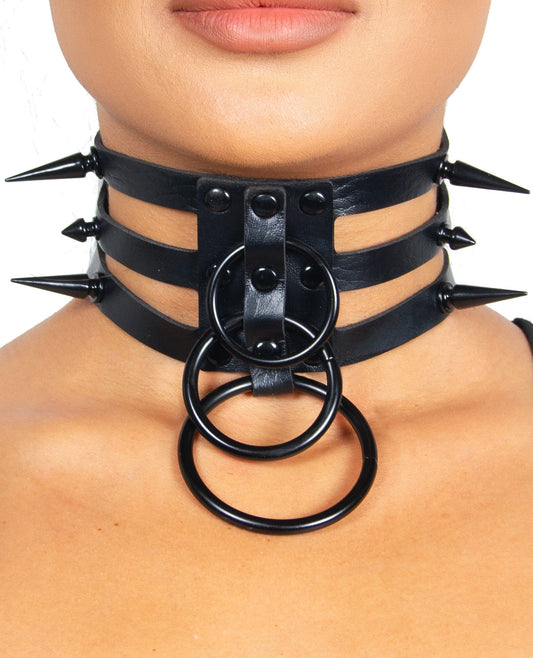 CAGE SPIKED COLLAR.