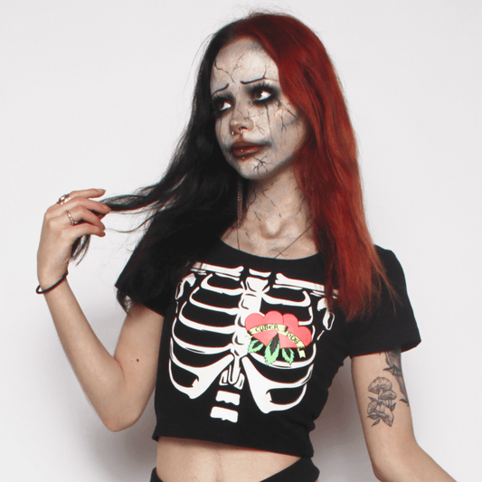 HEARTS & BONES CROP TEE GIRLS