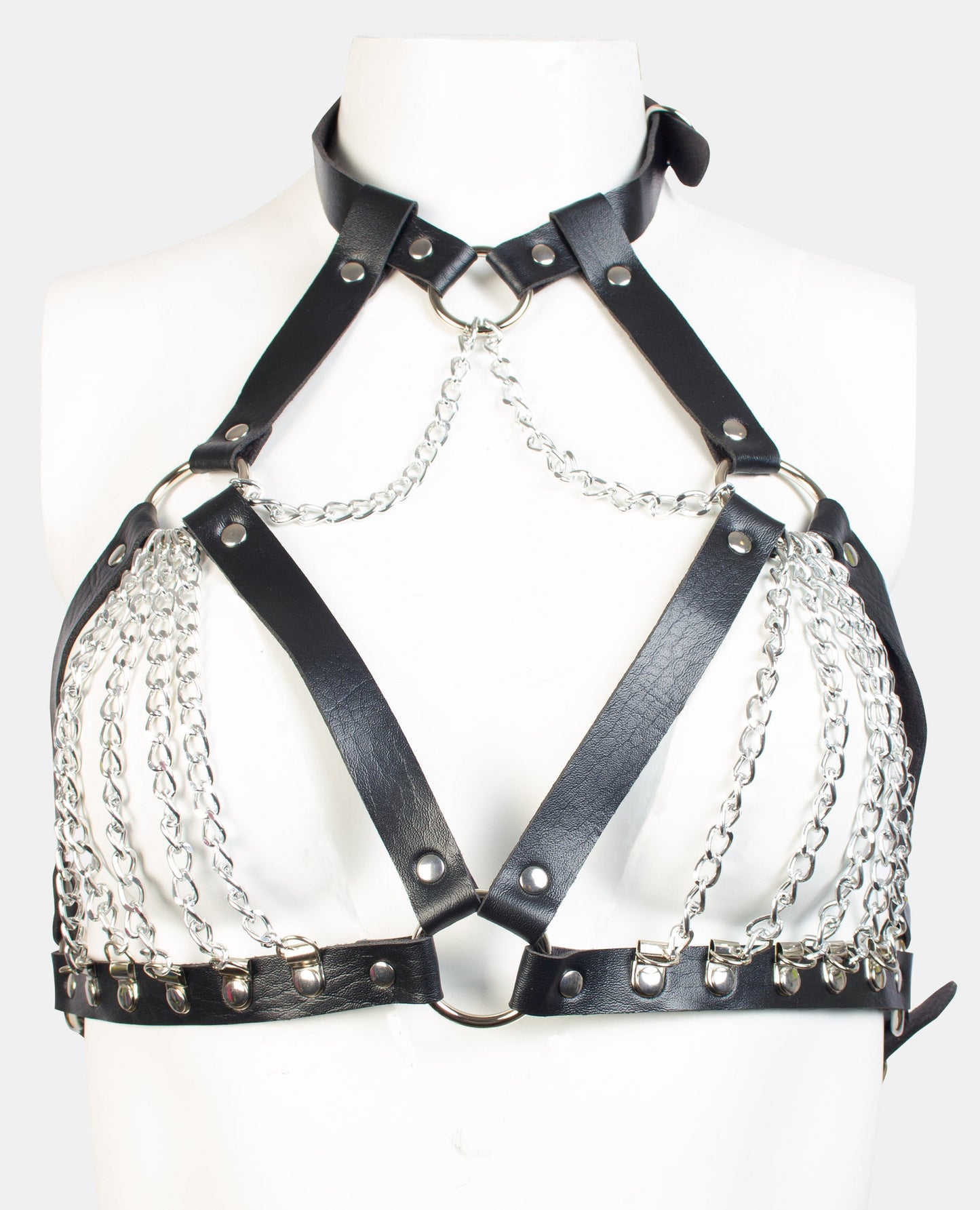 XXX CHAIN BONDAGE BRA BLACK FRONT